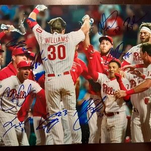 Phillies team autograph signed photo Bryce Harper